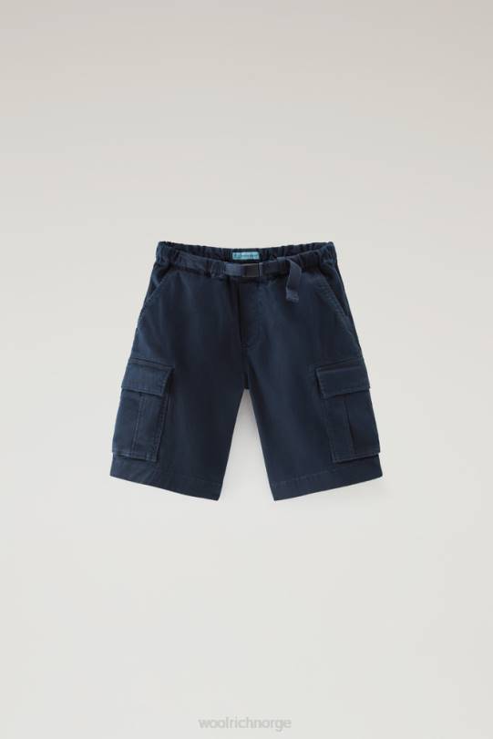 b plaggfarget cargo-shorts i stretchbomull melton blå gutter Woolrich klær 8PBN868