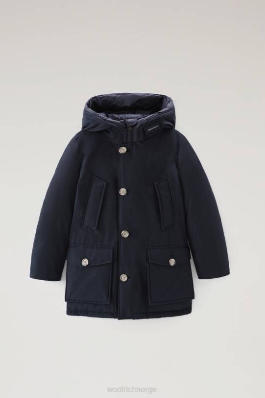 b arctic parka i ramar med beskyttende hette melton blå gutter Woolrich klær 8PBN929