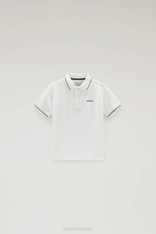 b monterey polo i stretch bomullspiquet arktisk hvit gutter Woolrich klær 8PBN907