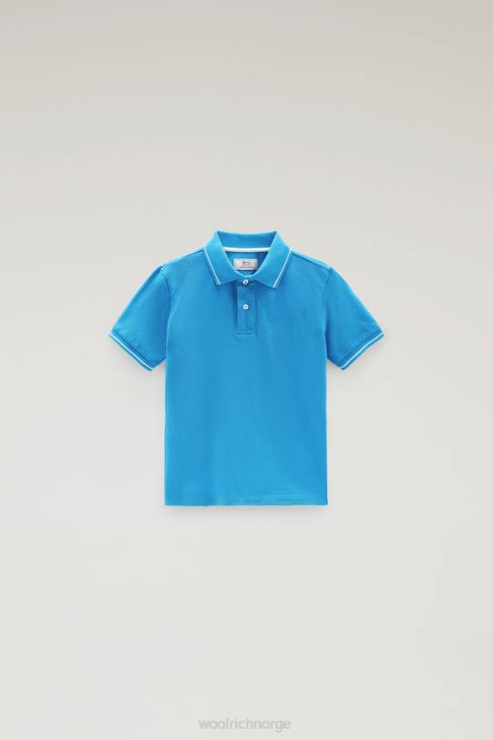 b monterey polo i stretch bomullspiquet campanula blå gutter Woolrich klær 8PBN905