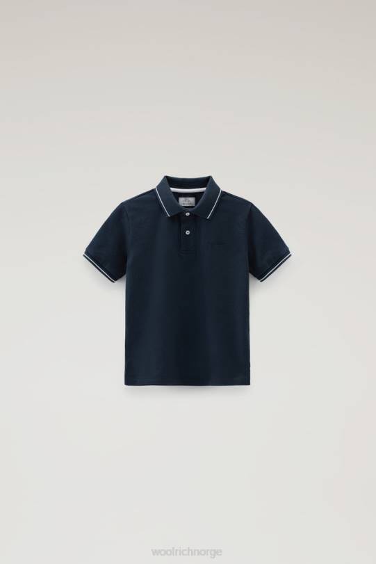 b monterey polo i stretch bomullspiquet melton blå gutter Woolrich klær 8PBN901