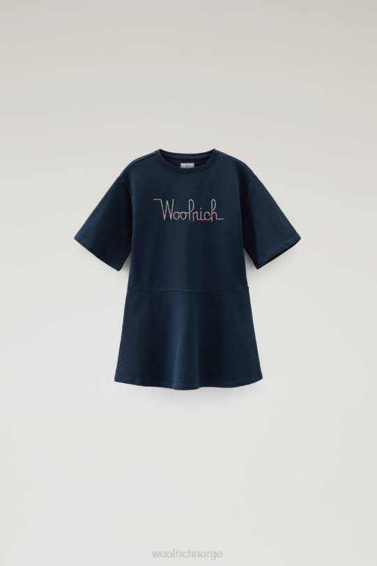 g sommerkjole i fleece bomull melton blå jenter Woolrich klær 8PBN903