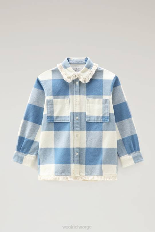 g flanell buffalo rutete overskjorte med frynser blek skysjekk jenter Woolrich klær 8PBN920