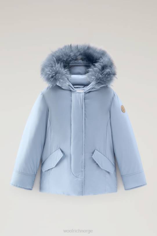 g kort arktisk parkas med kashmirpels sky blå jenter Woolrich klær 8PBN925