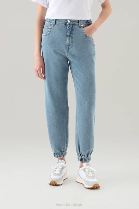 joggerjeans i ren bomull stein vasket kvinner Woolrich klær 8PBN55