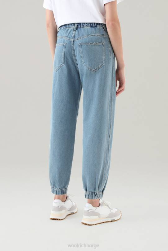 joggerjeans i ren bomull stein vasket kvinner Woolrich klær 8PBN55
