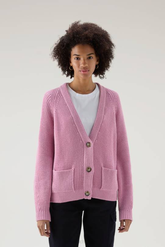 cardigan i ren organisk med naturlig plagg-farge finish røykfylt rose kvinner Woolrich klær 8PBN125