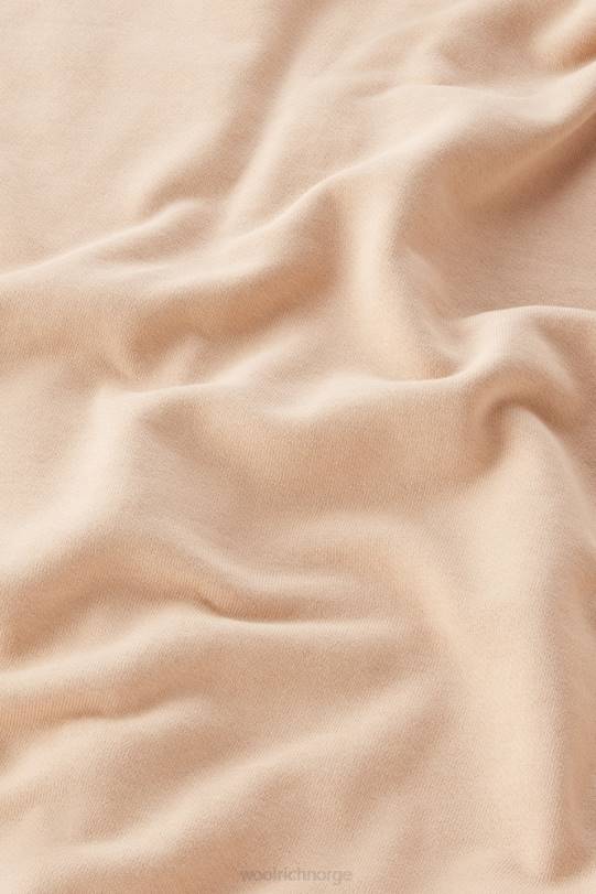 hettegenser i ren bomull med trekvart ermer fjær beige kvinner Woolrich klær 8PBN48