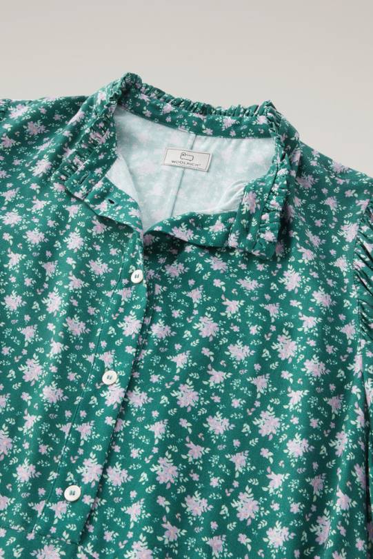 printet kjole med blomstermønster eviggrønne kvinner Woolrich klær 8PBN49