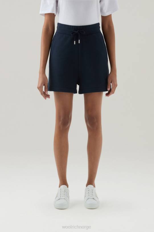 lette shorts i ren bomull melton blå kvinner Woolrich klær 8PBN197