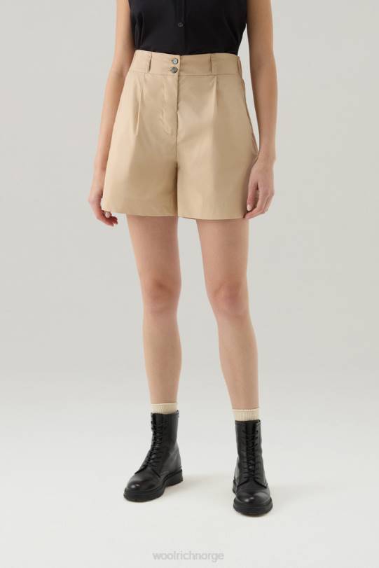 poplinshorts i ren bomull 2 fjær beige kvinner Woolrich klær 8PBN75