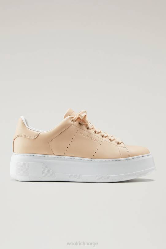 chunky banesneakers i kalveskinn med kontrastdetaljer fersken kvinner Woolrich fottøy 8PBN92
