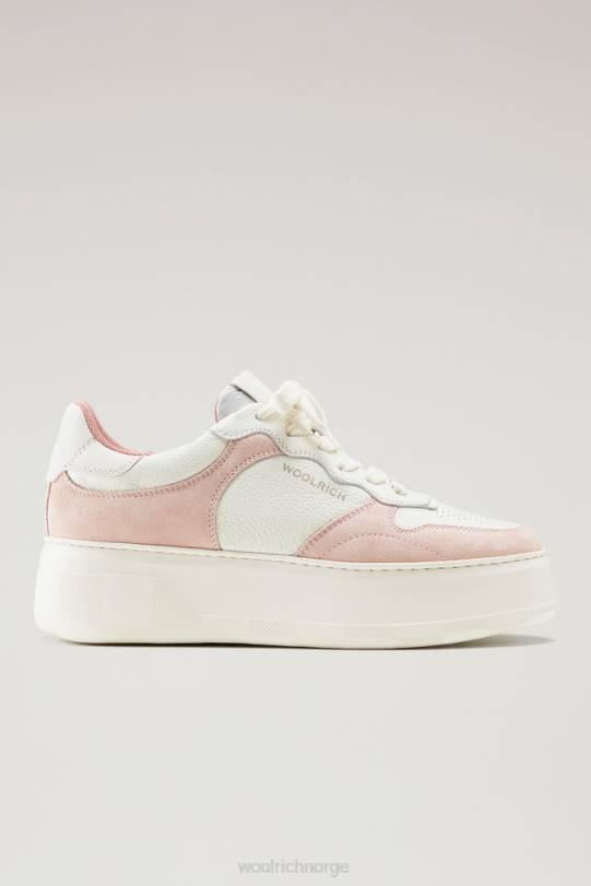 chunky banesneakers i mykt skinn med semsket skinninnlegg steg off white kvinner Woolrich fottøy 8PBN163