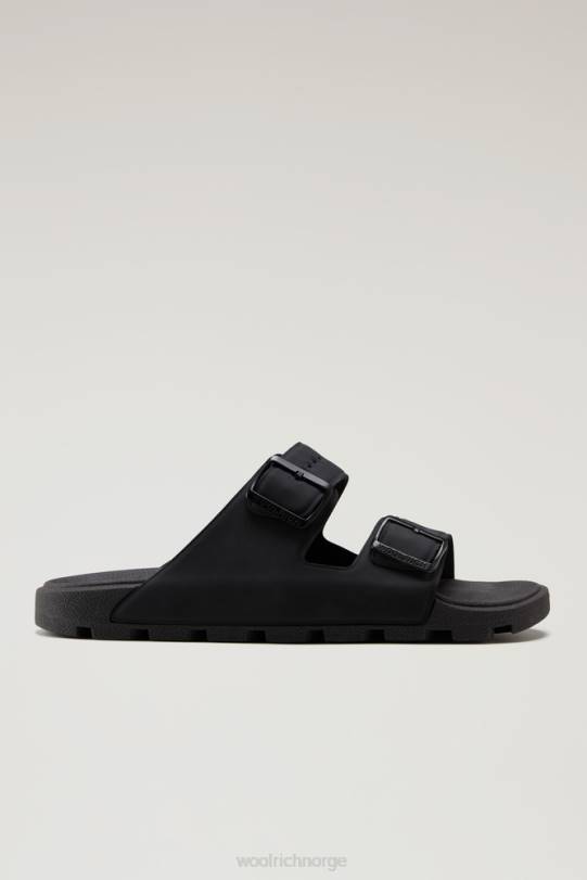 sandaler i vegansk skinn med spenner svart kvinner Woolrich fottøy 8PBN91