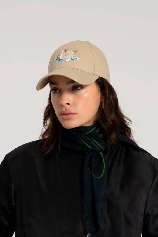 brodert baseballcaps i en twill bomullsblanding-danielle cathari beige kvinner Woolrich tilbehør 8PBN140