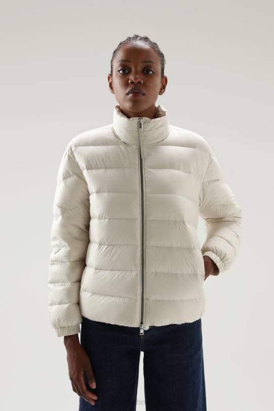 ellis dunjakke i mikrofiber melkeaktig krem kvinner Woolrich klær 8PBN312