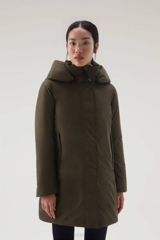 gore-tex vanntett marshall parka mørk grønn kvinner Woolrich klær 8PBN340