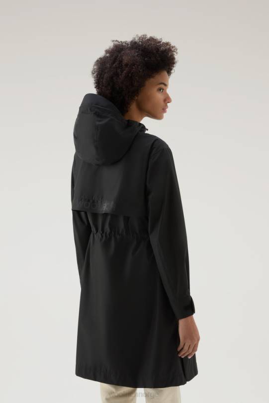 lang parkas med hette i gore-tex infinium svart kvinner Woolrich klær 8PBN57