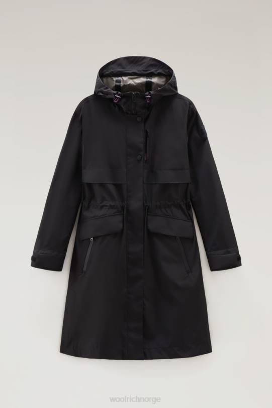 lang parkas med hette i gore-tex infinium svart kvinner Woolrich klær 8PBN57