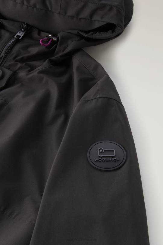 lang parkas med hette i gore-tex infinium svart kvinner Woolrich klær 8PBN57