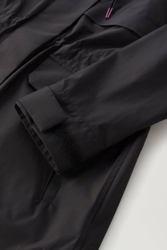 lang parkas med hette i gore-tex infinium svart kvinner Woolrich klær 8PBN57