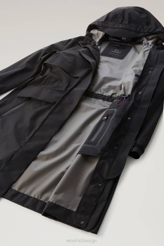 lang parkas med hette i gore-tex infinium svart kvinner Woolrich klær 8PBN57