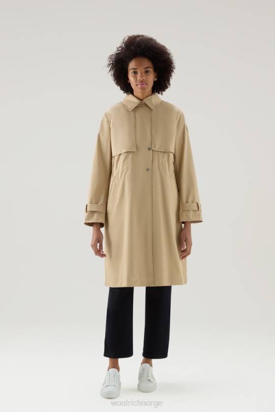 havice trenchcoat i ren bomull fjær beige kvinner Woolrich klær 8PBN95