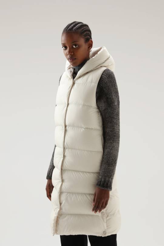 ellis lang mikrofibervest melkeaktig krem kvinner Woolrich klær 8PBN317