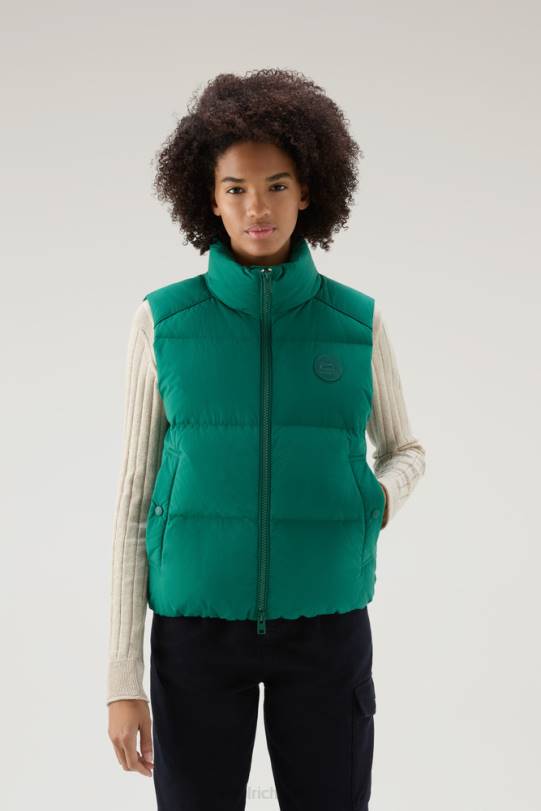 vattert vest i øko taslan nylon eviggrønne kvinner Woolrich klær 8PBN190