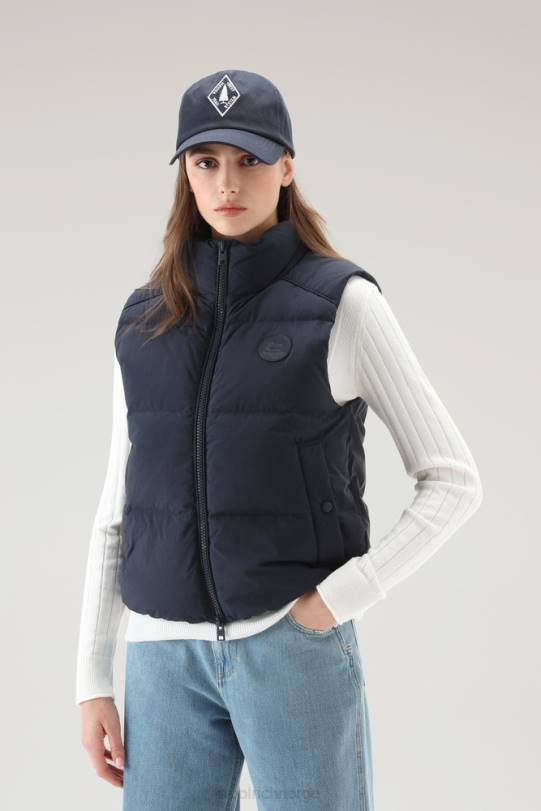 vattert vest i øko taslan nylon melton blå kvinner Woolrich klær 8PBN175