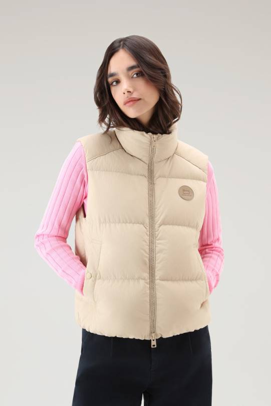 vattert vest i øko taslan nylon strandsand kvinner Woolrich klær 8PBN194