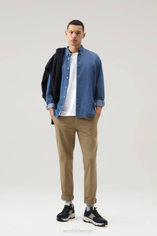 chinobukser i stretch i bomull gull khaki menn Woolrich klær 8PBN650