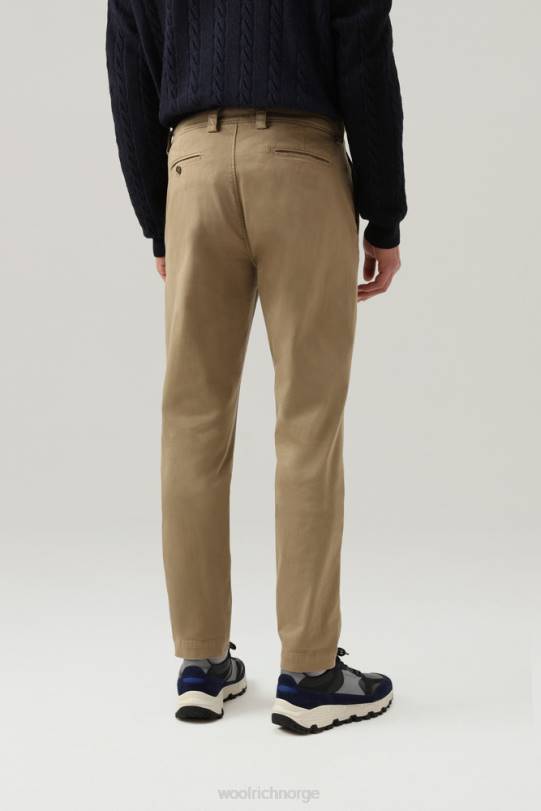 chinobukser i stretch i bomull gull khaki menn Woolrich klær 8PBN650