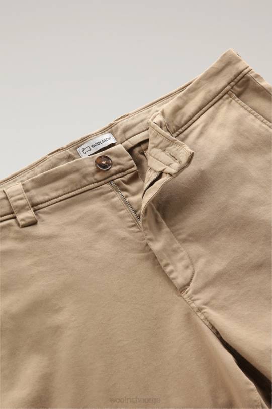 chinobukser i stretch i bomull gull khaki menn Woolrich klær 8PBN650