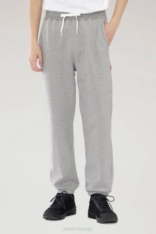 joggebukser i bomullsfleece og cordura nylonblanding topp grå menn Woolrich klær 8PBN534