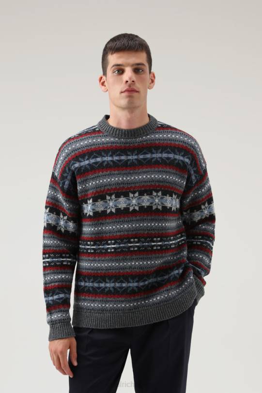 fair isle crewneck i virgin shetlandsull kull menn Woolrich klær 8PBN673