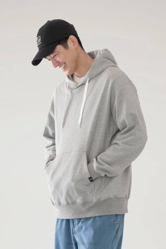 fjellhettegenser i en blanding av bomullsfleece og cordura nylon topp grå menn Woolrich klær 8PBN532