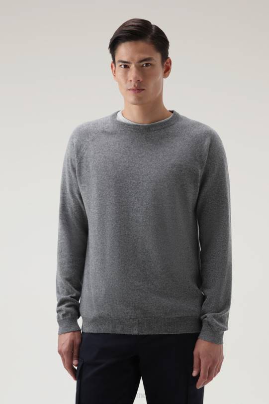 luksus crewneck i ren kashmir kull menn Woolrich klær 8PBN757