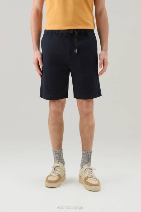 plaggfarget chino-shorts i stretchbomull melton blå menn Woolrich klær 8PBN433