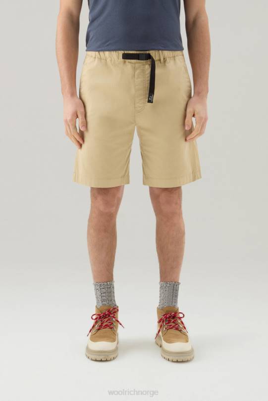 plaggfarget chino-shorts i stretchbomull strandsand menn Woolrich klær 8PBN582