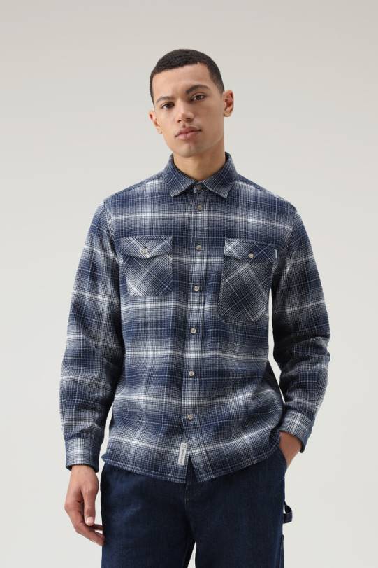 cruiser flanell rutete skjorte blå sjekk menn Woolrich klær 8PBN652