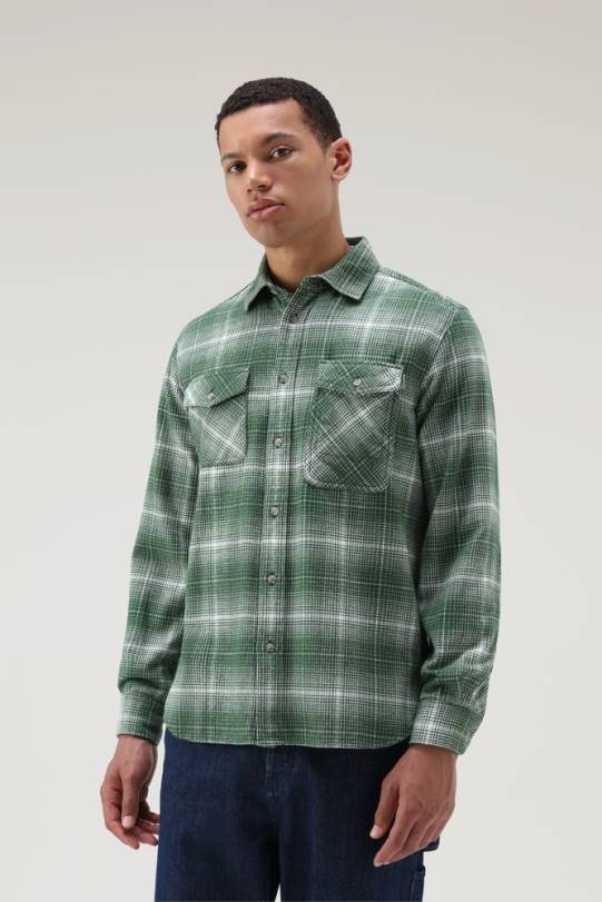 cruiser flanell rutete skjorte grønn sjekk menn Woolrich klær 8PBN666