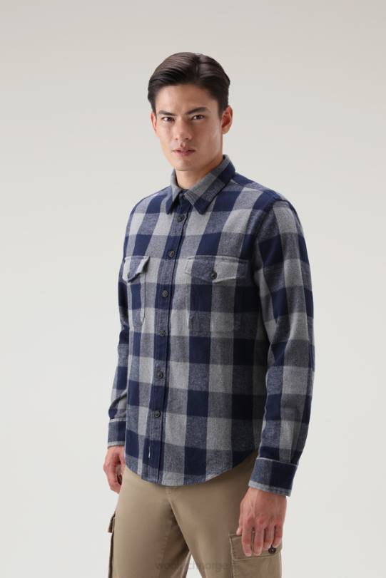 oxbow flanell rutete skjorte gråmelert bøffel menn Woolrich klær 8PBN648