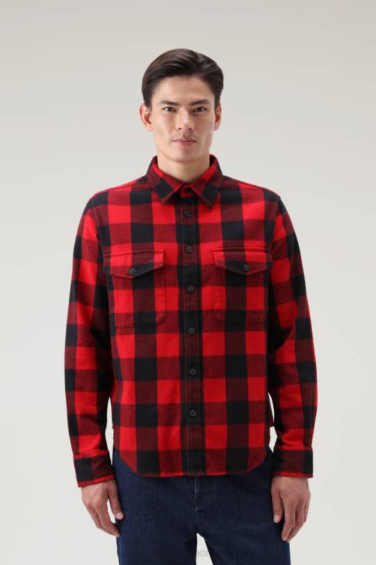 oxbow flanell rutete skjorte rød bøffel menn Woolrich klær 8PBN737