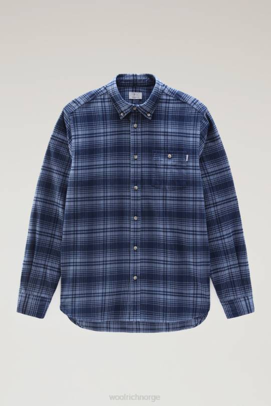 tradisjonell rutete skjorte i flanell blåjakt menn Woolrich klær 8PBN644