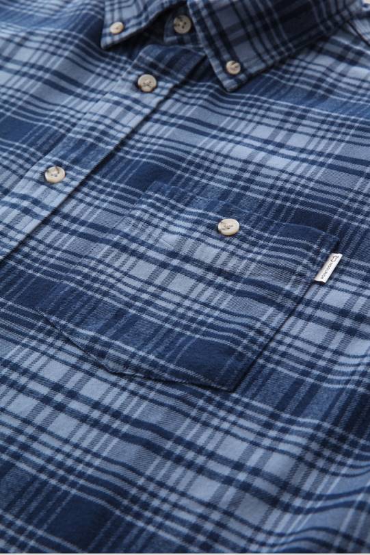 tradisjonell rutete skjorte i flanell blåjakt menn Woolrich klær 8PBN644