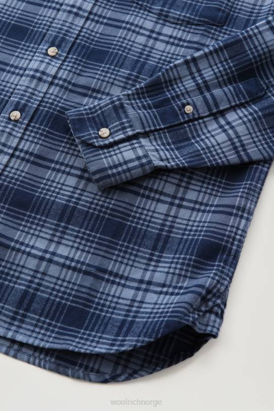tradisjonell rutete skjorte i flanell blåjakt menn Woolrich klær 8PBN644