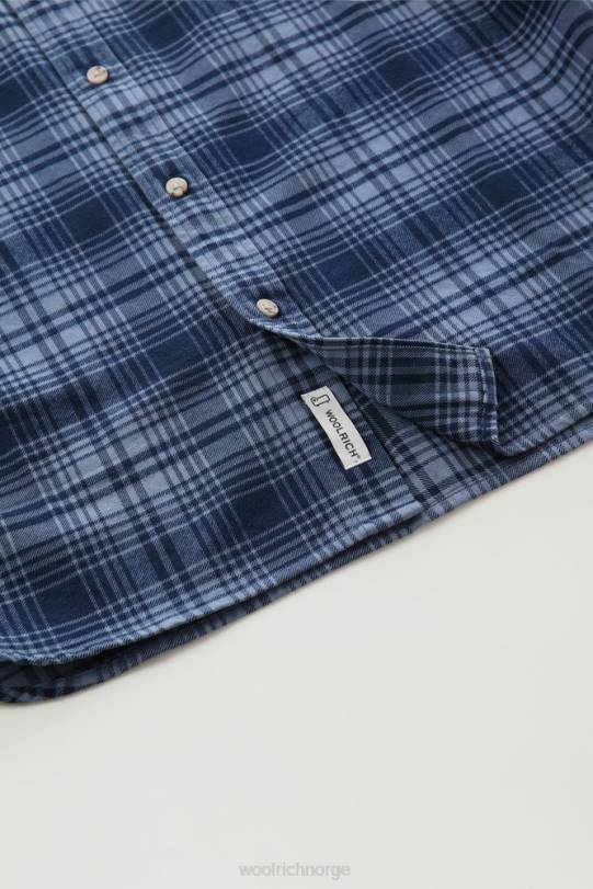 tradisjonell rutete skjorte i flanell blåjakt menn Woolrich klær 8PBN644