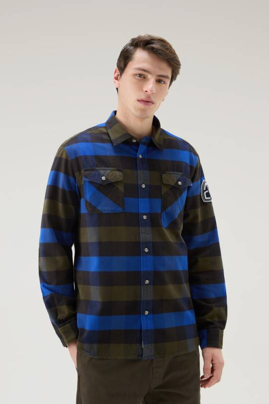 trails flanellskjorte blå bøffel menn Woolrich klær 8PBN392