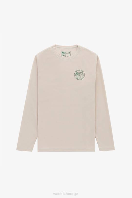 langermet ytelse ørret-t-skjorte med front og bak print-siktet leon dore sement menn Woolrich klær 8PBN804